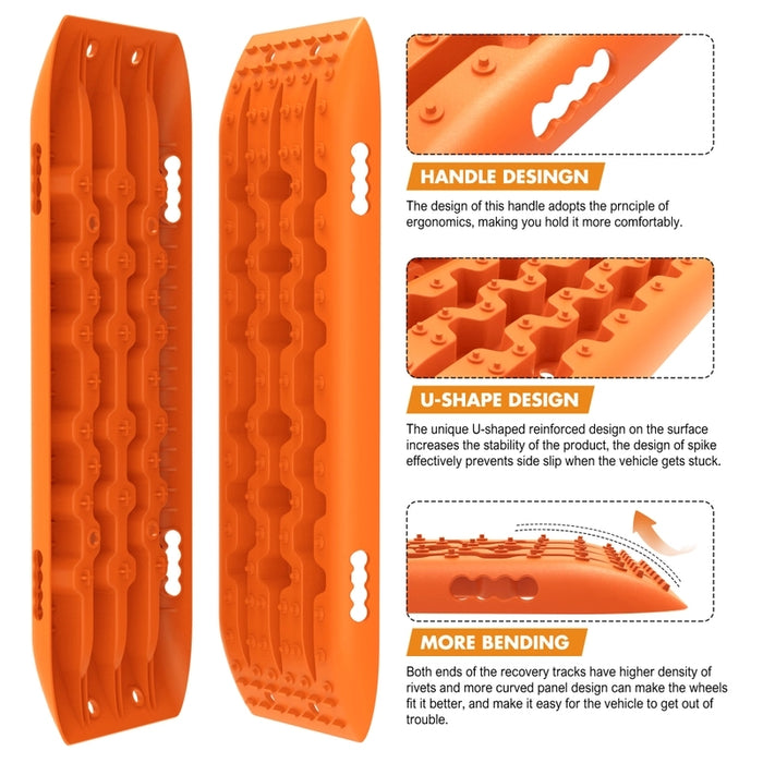 My Best Buy - X-BULL KIT1 Recovery track Board Traction Sand trucks strap mounting 4x4 Sand Snow Car ORANGE