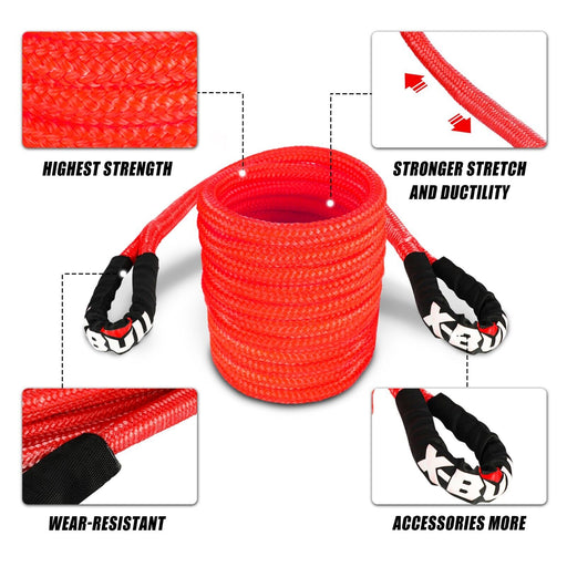 My Best Buy - X-BULL Kinetic Rope 22mm x 9m Snatch Strap Recovery Kit Dyneema Tow Winch