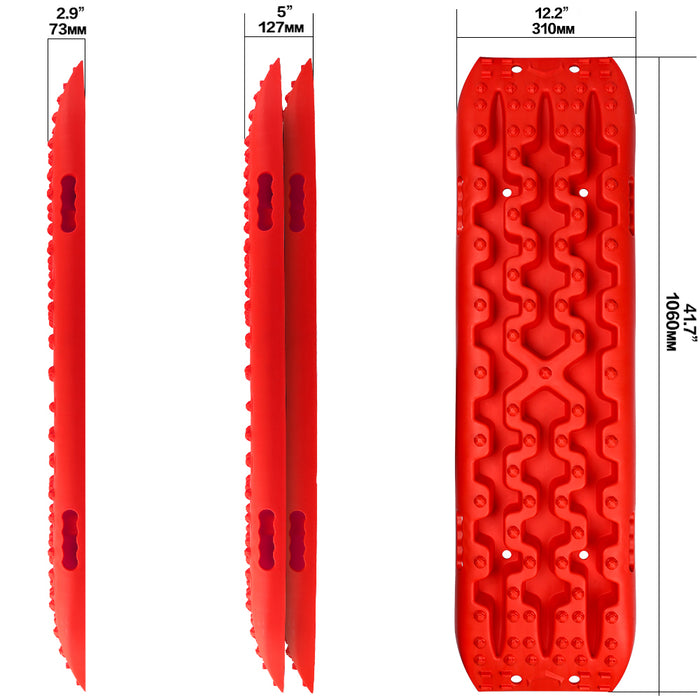 My Best Buy - X-BULL 2 Pairs Recovery tracks Sand Mud Snow 4WD / 4x4 ATV Offroad Stronger Gen 3.0 - Red