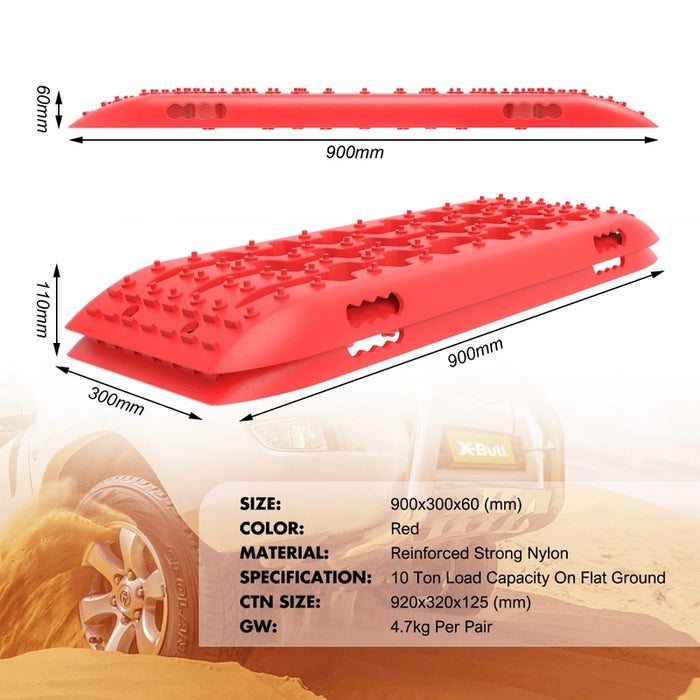 My Best Buy - X-BULL Recovery tracks 10T Sand Mud Snow RED Offroad 4WD 4x4 2pc 91cm Gen 2.0 - red