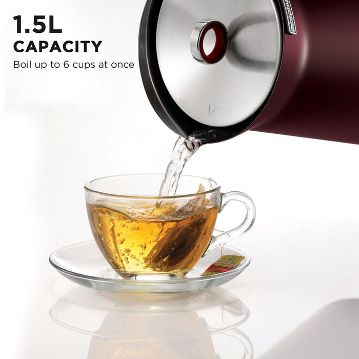My Best Buy - Morphy Richards 1.5L Aspect Kettle - Maroon with Cork-Effect Trim