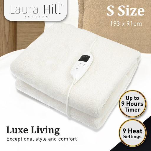 My Best Buy - Laura Hill Heated Electric Blanket Fitted Fleece Underlay Throw Single