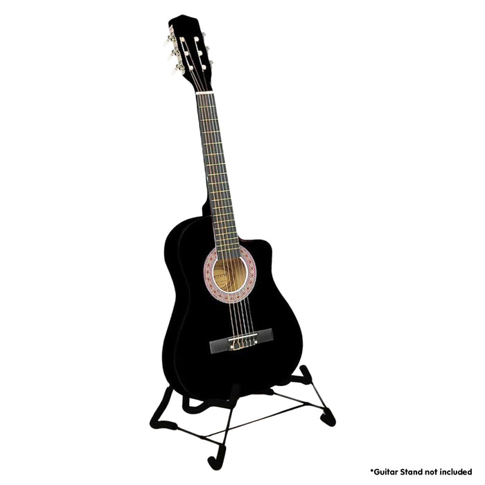 My Best Buy - Karrera 38in Cutaway Acoustic Guitar with guitar bag - Black