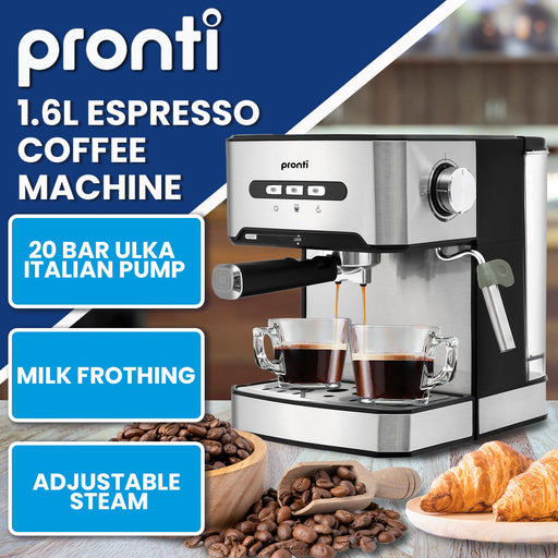 My Best Buy - Pronti 1.6L Automatic Coffee Espresso Machine with Steam Frother