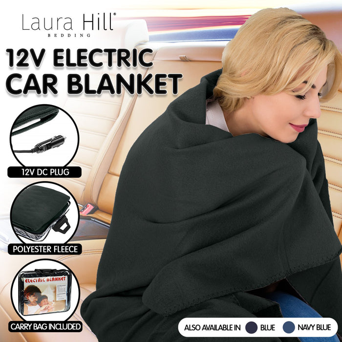 My Best Buy - Laura Hill Heated Electric Car Blanket 150x110cm 12v - Black