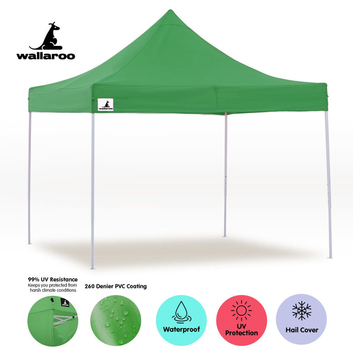 My Best Buy - Wallaroo Gazebo Tent Marquee 3x3 Popup Outdoor - Green