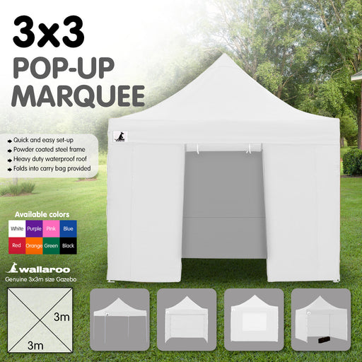 My Best Buy - Wallaroo Gazebo Tent Marquee 3x3 PopUp Outdoor Wallaroo White