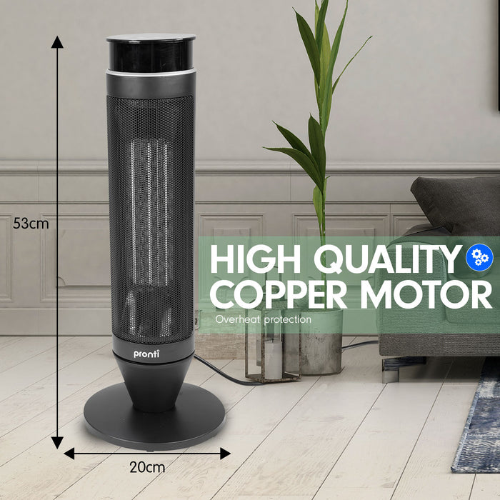 My Best Buy - Pronti Electric Tower Heater 2000W Remote Portable - Black