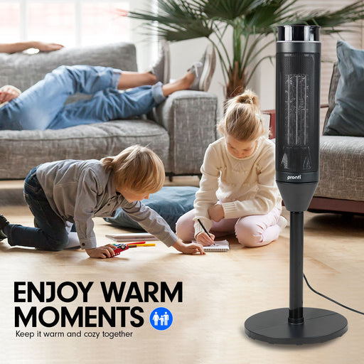 My Best Buy - Pronti Electric Tower Heater 2000W Ceramic Portable Remote - Black