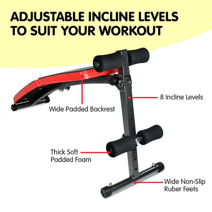 My Best Buy - Powertrain Inclined Sit up bench with Resistance bands