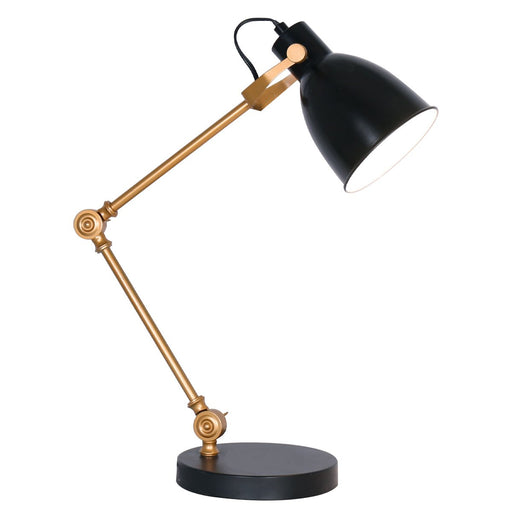 My Best Buy - Sarantino Adjustable Metal Table Lamp In Black And Gold