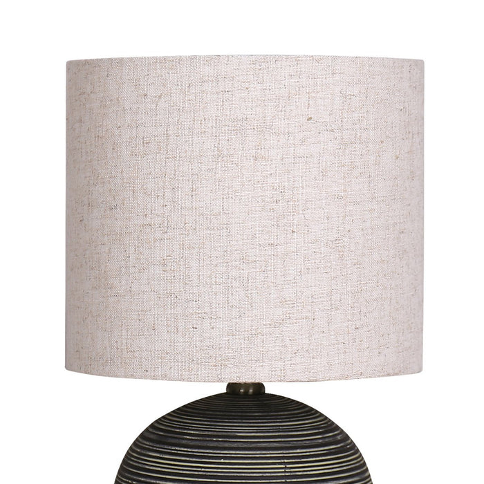 My Best Buy - Sarantino Ceramic Table Lamp With Striped Pattern In Antique Black