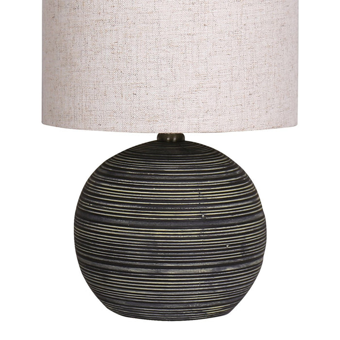 My Best Buy - Sarantino Ceramic Table Lamp With Striped Pattern In Antique Black