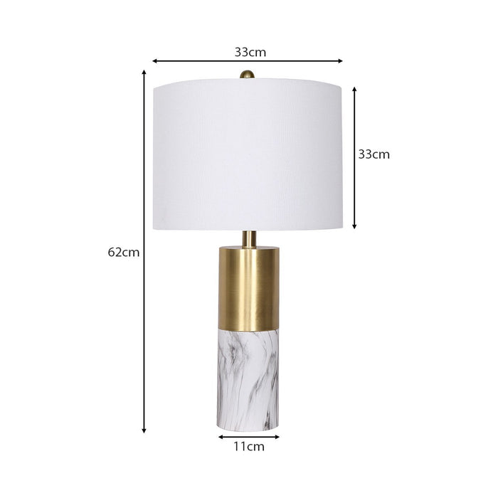 My Best Buy - Sarantino Metal And Marble Table Lamp - White