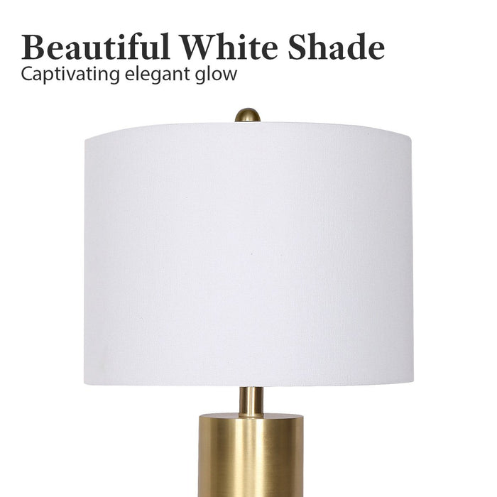 My Best Buy - Sarantino Metal And Marble Table Lamp - White