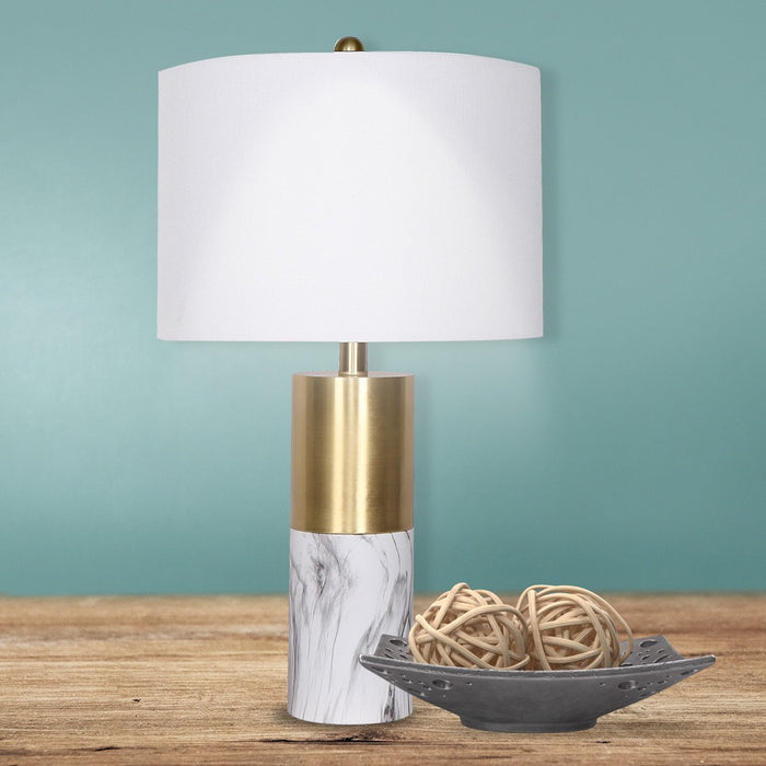 My Best Buy - Sarantino Metal And Marble Table Lamp - White