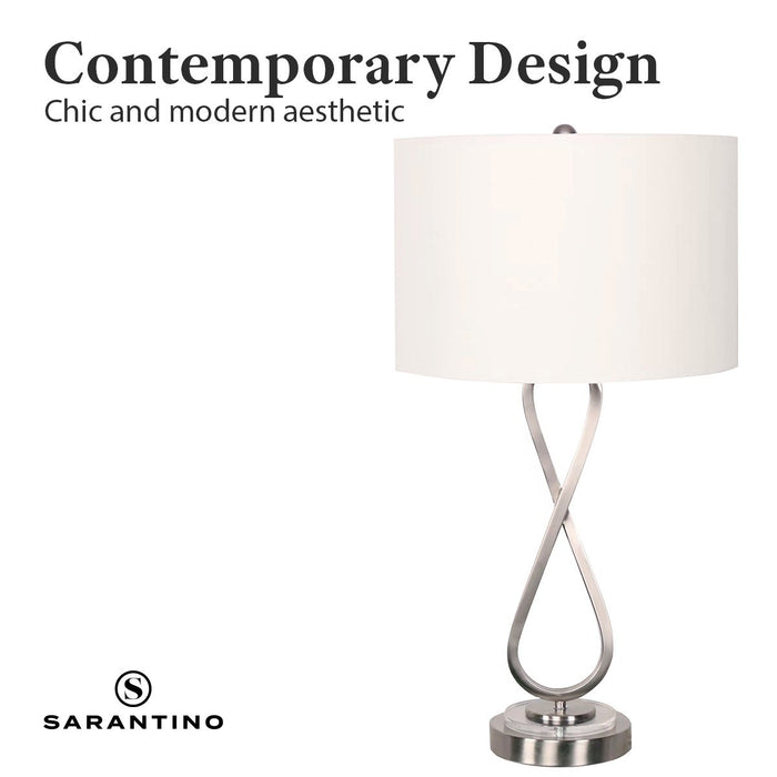 My Best Buy - Sarantino Contemporary Table Lamp In Nickel Finish