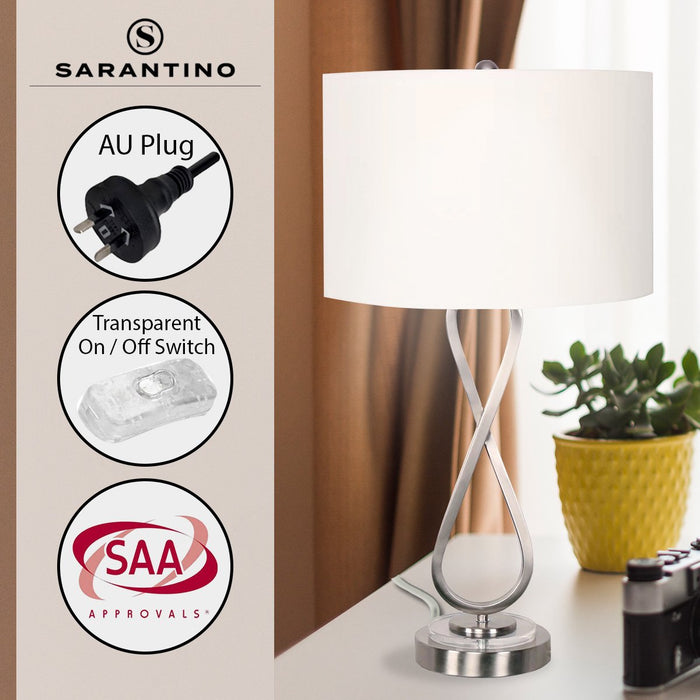 My Best Buy - Sarantino Contemporary Table Lamp In Nickel Finish