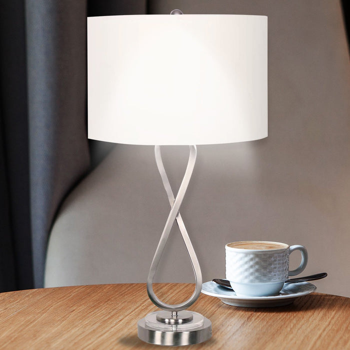 My Best Buy - Sarantino Contemporary Table Lamp In Nickel Finish