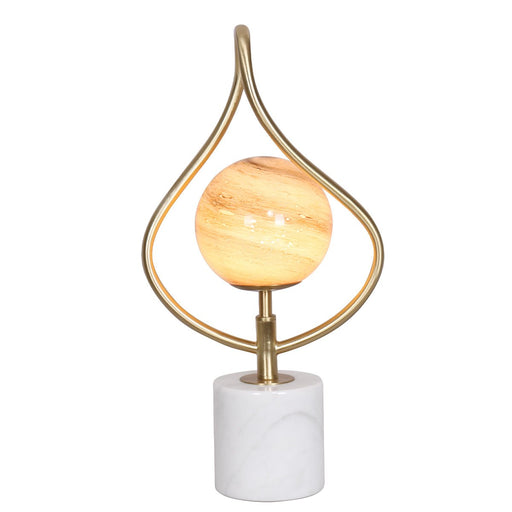 My Best Buy - Sarantino Sculptural Orange Glass Table Lamp With White Marble Base