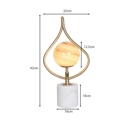 My Best Buy - Sarantino Sculptural Orange Glass Table Lamp With White Marble Base