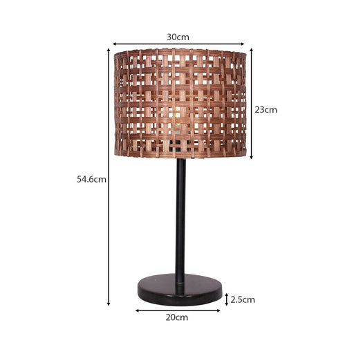 My Best Buy - Sarantino Rattan Desk Lamp With Black Marble Base