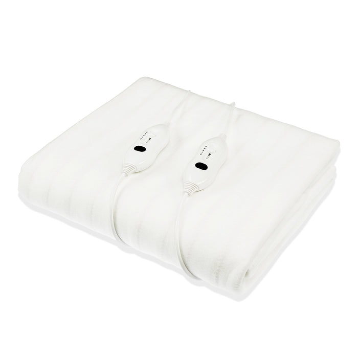 My Best Buy - Laura Hill Heated Electric Blanket Double Size Fitted Polyester Underlay Winter Throw - White