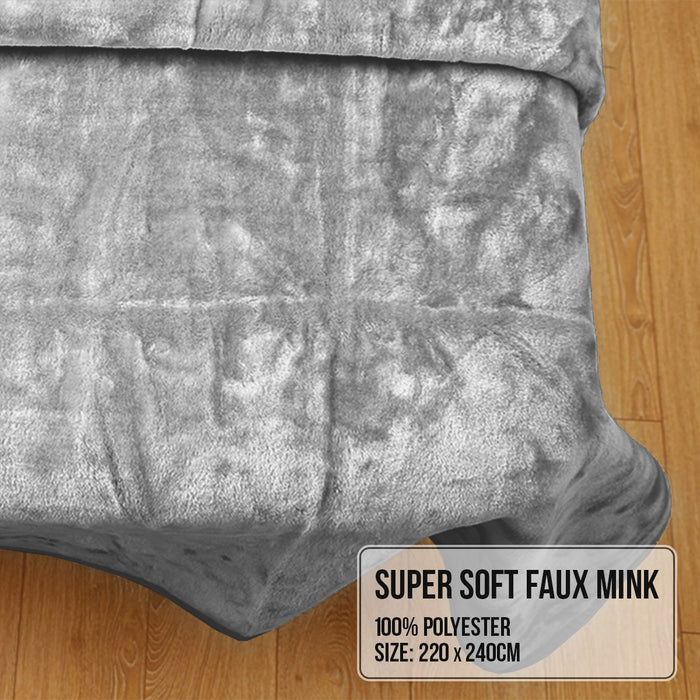 My Best Buy - Laura Hill Mink Blanket Double Sided Queen Size Soft Plush Bed Faux Throw Rug 220 X 240cm