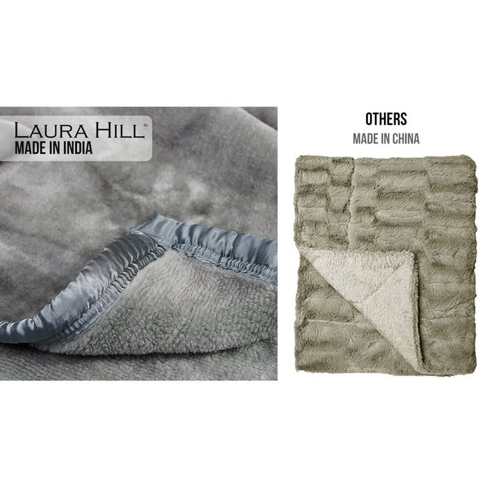 My Best Buy - Laura Hill Mink Blanket Double Sided Queen Size Soft Plush Bed Faux Throw Rug 220 X 240cm