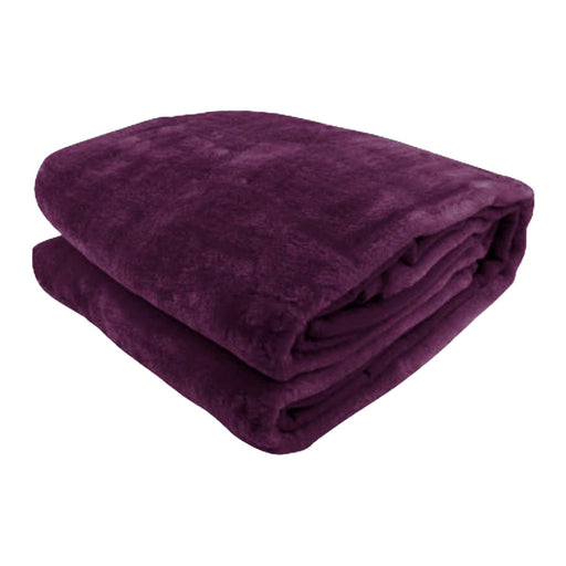 My Best Buy - Laura Hill Double-sided Large 220 X 240cm Faux Mink Throw Rug Blanket 800-gsm Heavy - Purple