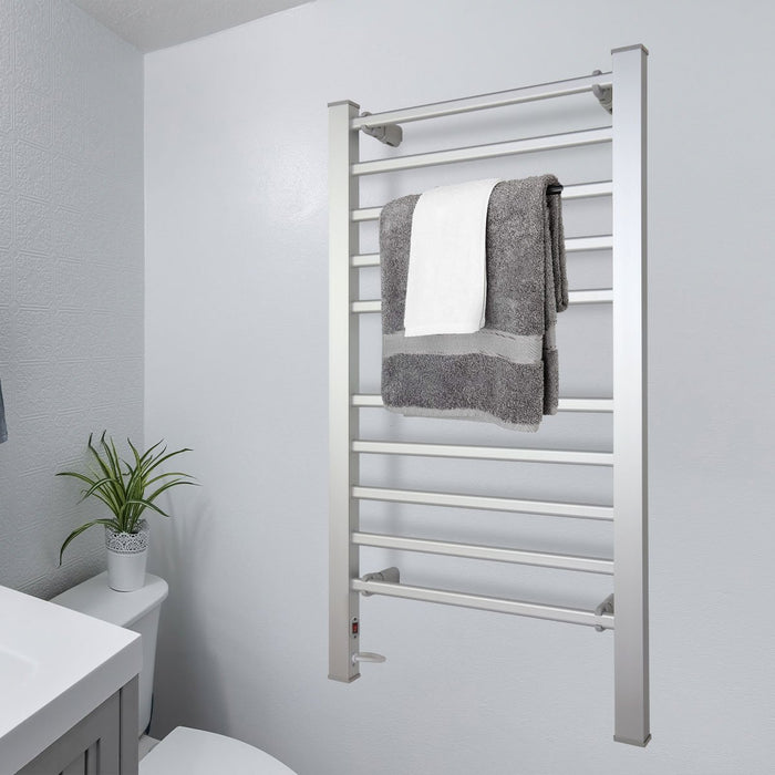 My Best Buy - Pronti Heated Towel Rack Electric Bathroom Towel Rails Warmer Ev-160- Silver