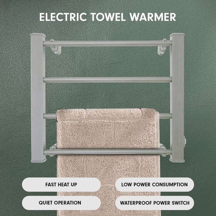 My Best Buy - Pronti Heated Towel Rack Electric Bathroom Towel Rails Warmer Ev-60 -silver
