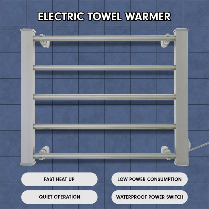 My Best Buy - Pronti Heated Towel Rack Electric Bathroom Towel Rails Warmer Ev-90- Silver
