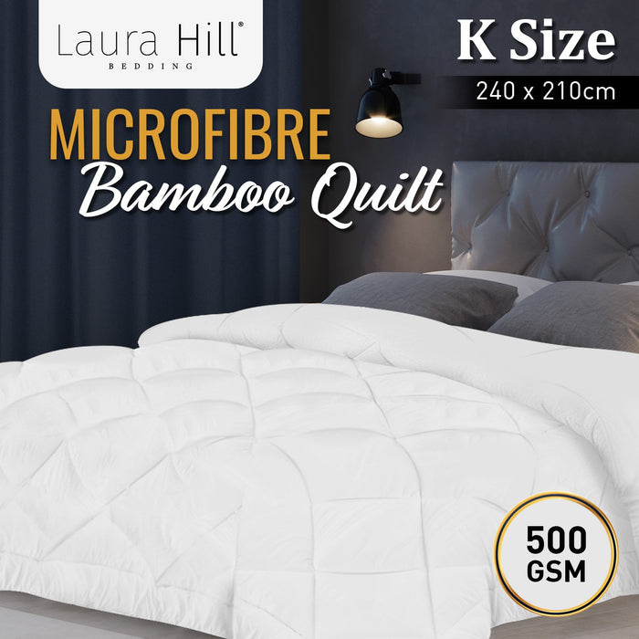 My Best Buy - Laura Hill 500GSM Microfibre Bamboo Quilt Comforter Doona - King