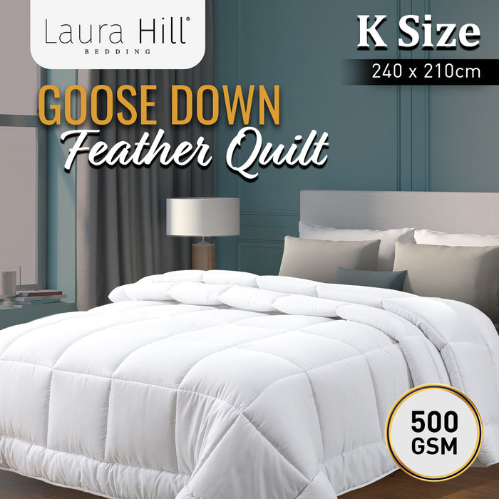 My Best Buy - Laura Hill 500GSM Goose Down Feather Quilt Duvet Doona - King