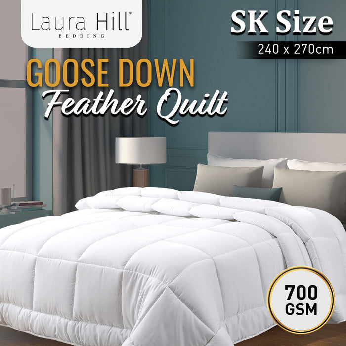 My Best Buy - Laura Hill 700GSM Goose Down Feather Comforter Doona - Super King