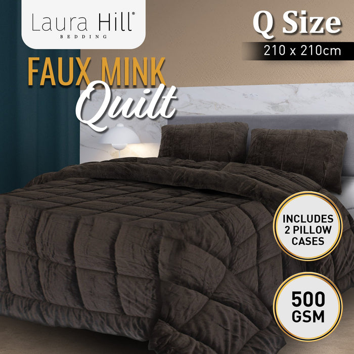 My Best Buy - Laura Hill Faux Mink Comforter Quilt Doona Duvet 500gsm - Queen