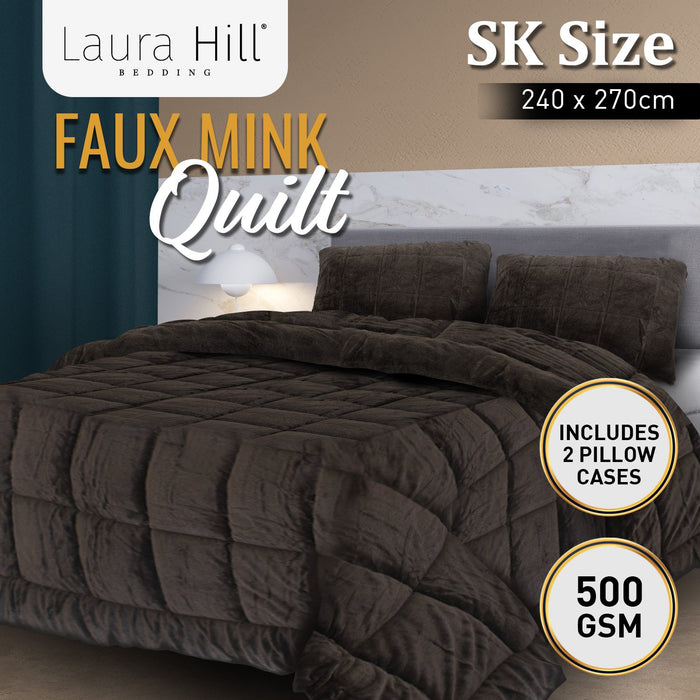 My Best Buy - Laura Hill 500gsm Faux Mink Quilt Comforter Doona - Super King