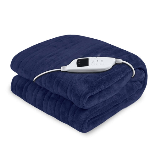 My Best Buy - Laura Hill Heated Electric Blanket Coral Warm Fleece Winter Blue