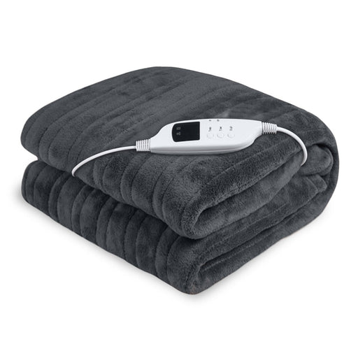 My Best Buy - Laura Hill Heated Electric Blanket Throw Rug Coral Warm Fleece Grey