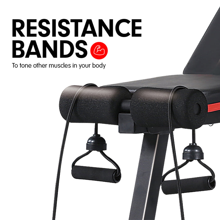 My Best Buy - Powertrain Adjustable Incline Decline Exercise Bench Resistance Bands