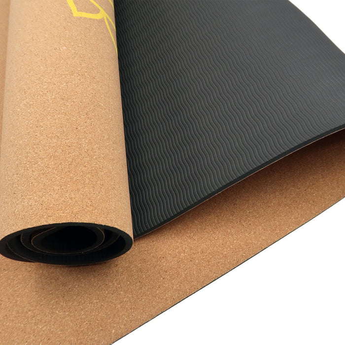 My Best Buy - Powertrain Cork Yoga Mat with Carry Straps Home Gym Pilates - Chakras