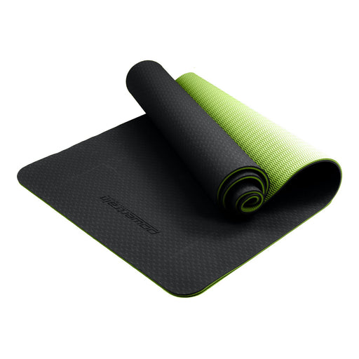 My Best Buy - Powertrain Eco-Friendly TPE Pilates Exercise Yoga Mat 8mm - Black Green