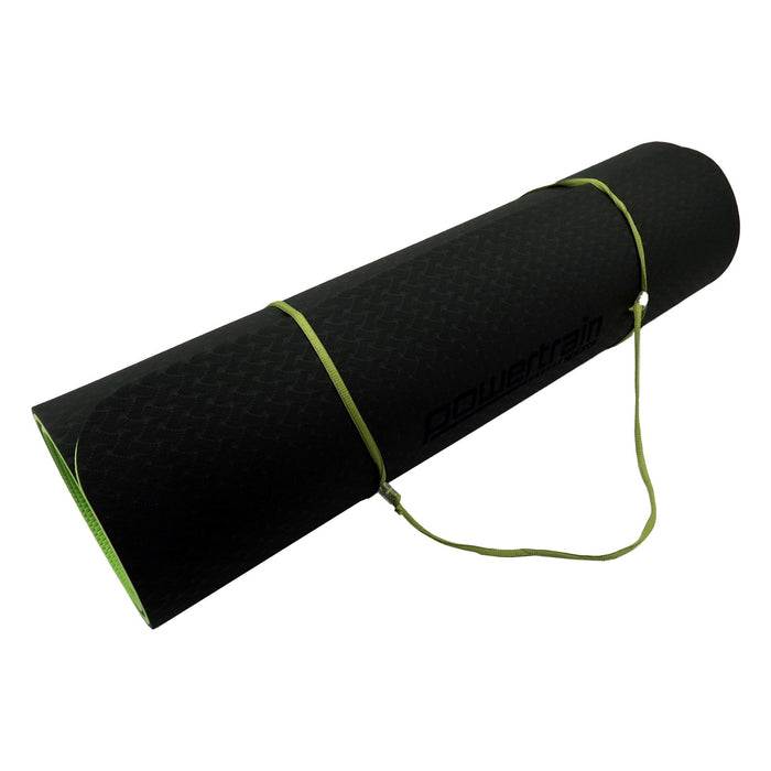 My Best Buy - Powertrain Eco-Friendly TPE Pilates Exercise Yoga Mat 8mm - Black Green