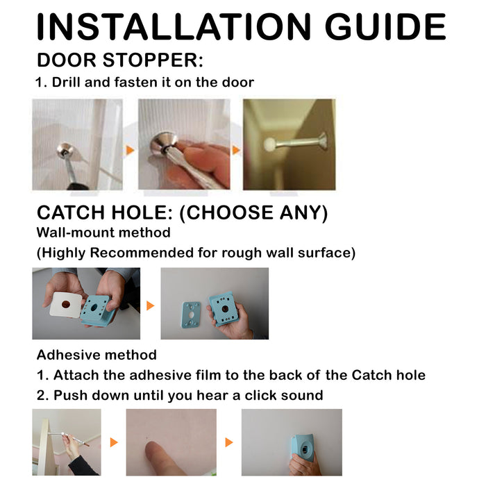 My Best Buy - Catchhole 4X Blue Door Stopper Wall Mount Door Stop Adhesive Catch Hole Advanced