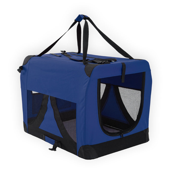 My Best Buy - Paw Mate Blue Portable Soft Dog Cage Crate Carrier L