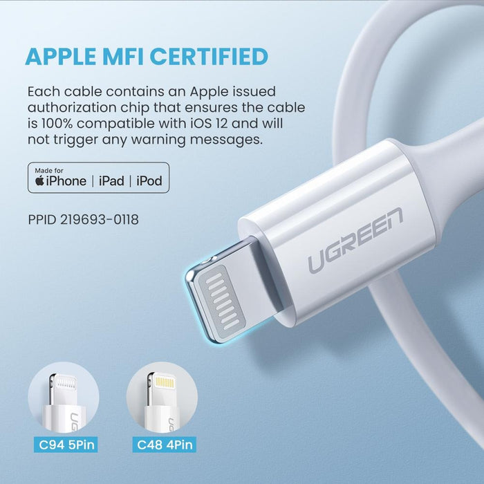 My Best Buy - UGREEN 60749 MFi USB-C to iPhone 8-pin Charging Cable 2M