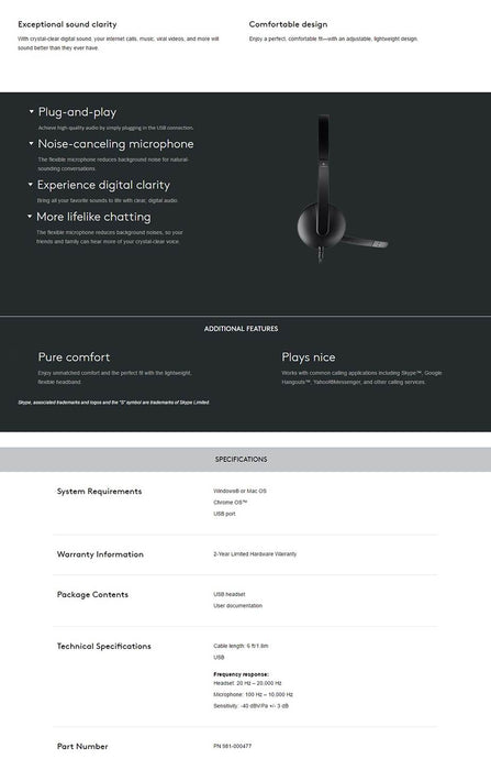 My Best Buy - Logitech H340 USB Headset (981-000477)