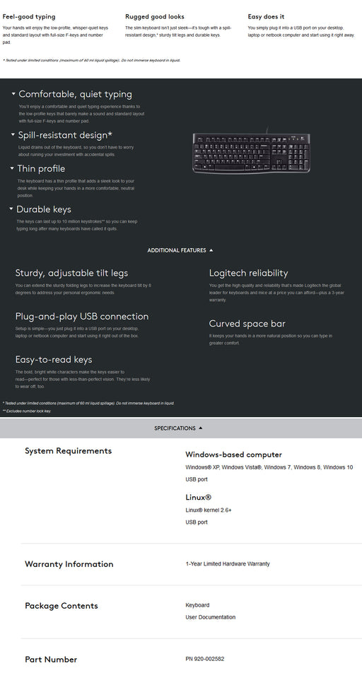 My Best Buy - Logitech K120 USB Keyboard (920-002582)