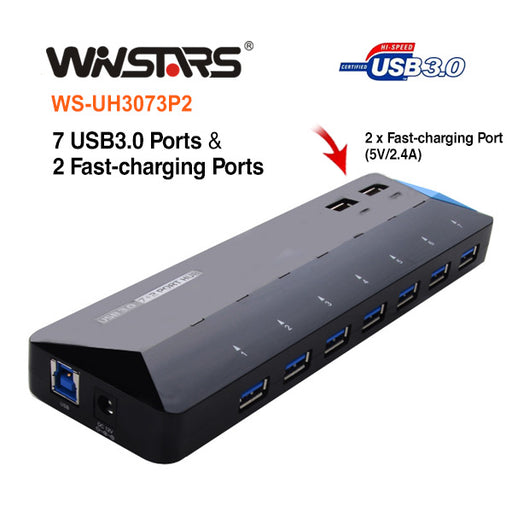 My Best Buy - USB3.0 7 Ports Hub Plus 2 extra 2.4A Fast-charging Ports